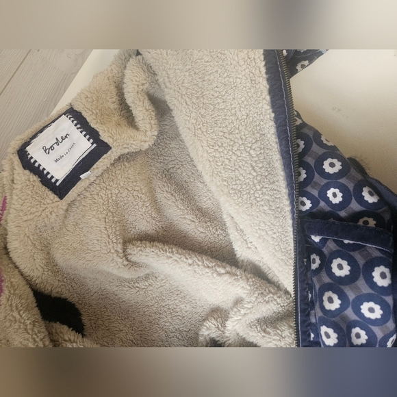 Boden- Women's SZ 10 Navy and White Polka Dot Hoodie - Picture 9 of 9